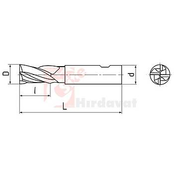 PLD Ksa Freze 25mm DIN 844 HSS TiN