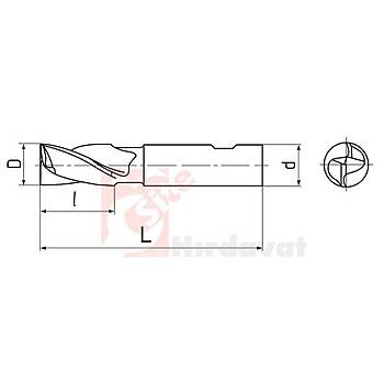PLD Ksa Delik frezesi 9mm DIN 327 HSS 2Z