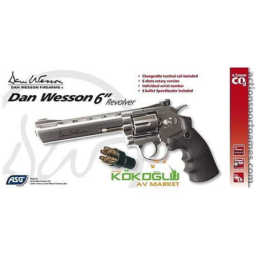 ASG Dan Wesson 6" Toplu Krom Haval Tabanca