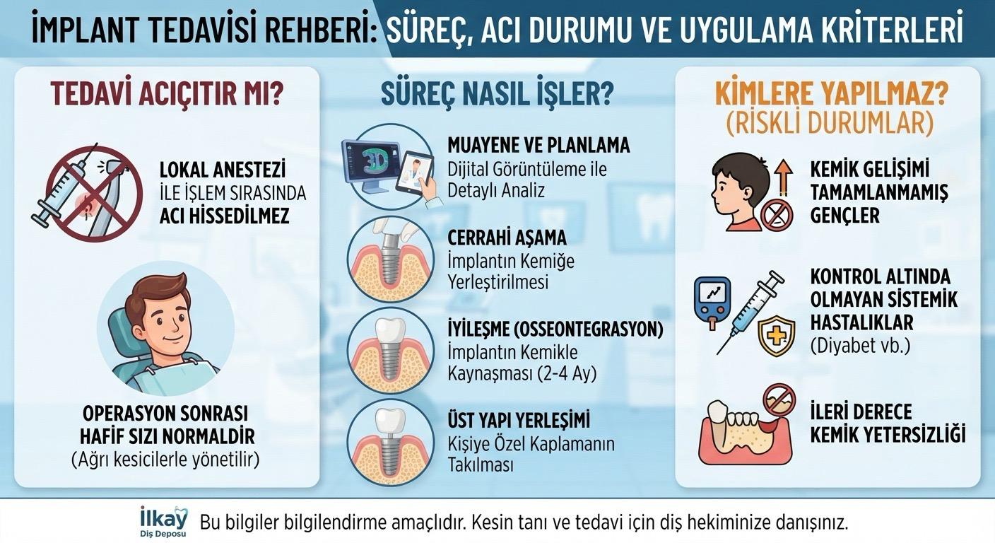�mplant Tedavisi Hakk�nda Merak Edilenler: S�re�, Ac� Durumu ve Kimlere Yap�lmaz