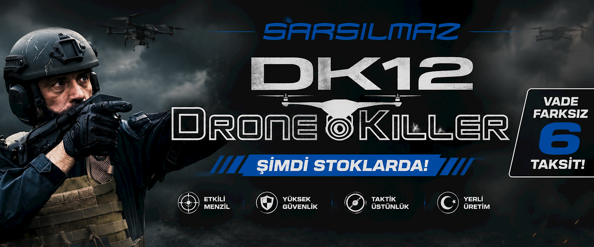 Sars�lmaz DK12 Drone Killer taktik yar� otomatik av t�fe�i