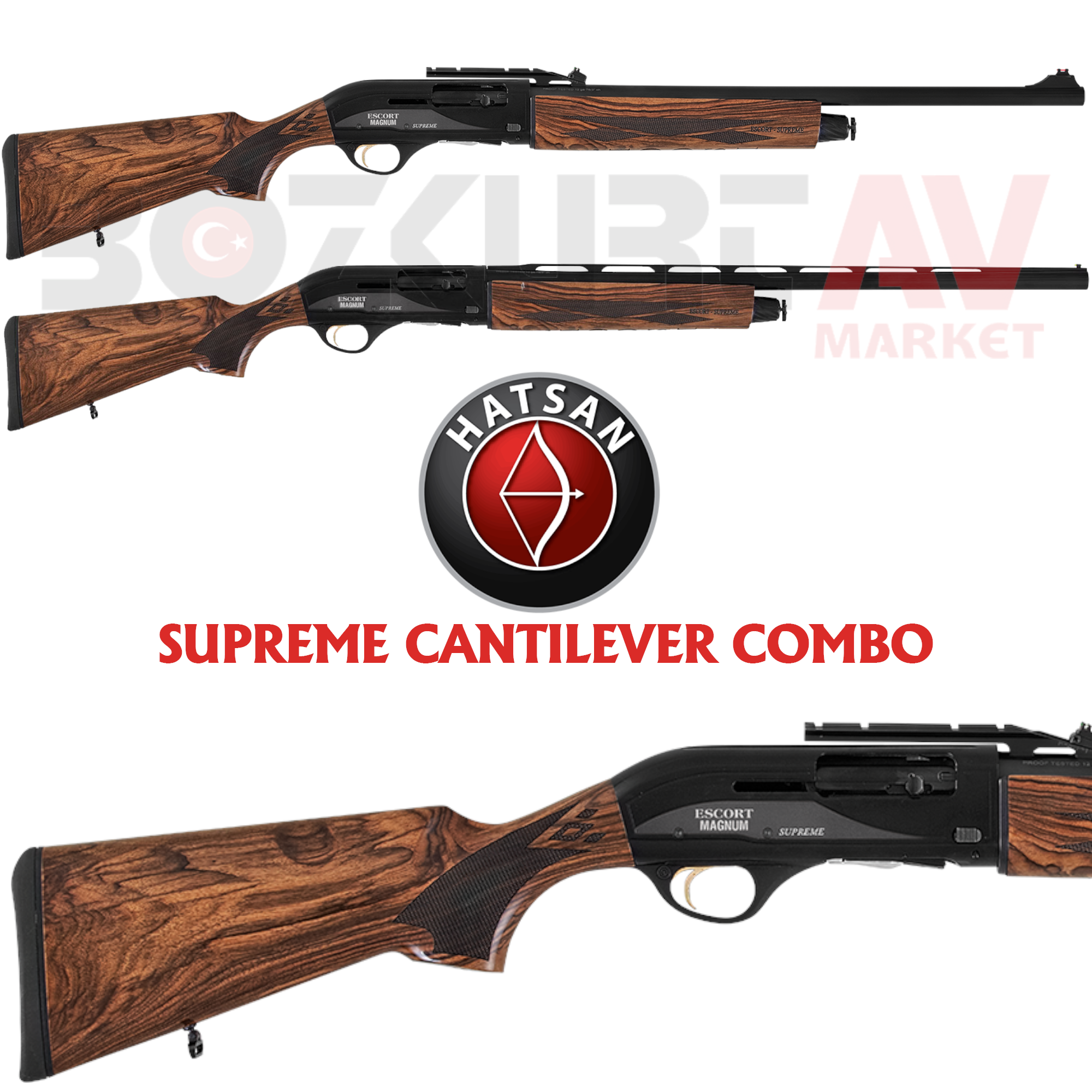 Hatsan Escort Magnum Supreme COMBO Cantilever Otomatik Av Tüfeği