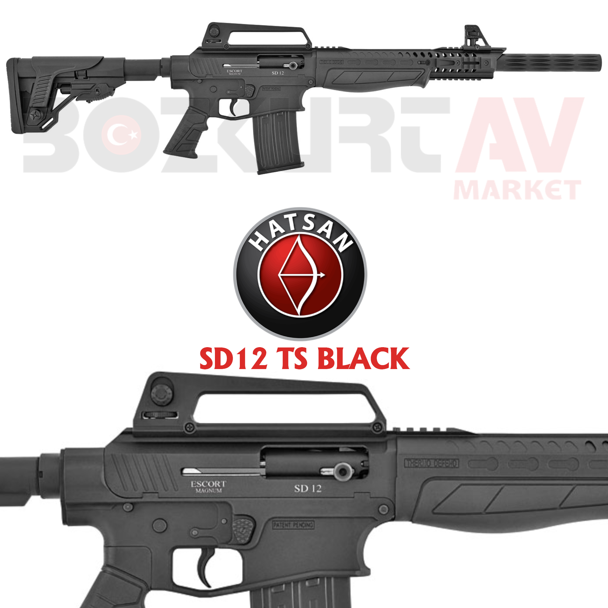 Hatsan Escort Magnum SD12 TS Black Otomatik Av Tüfeği