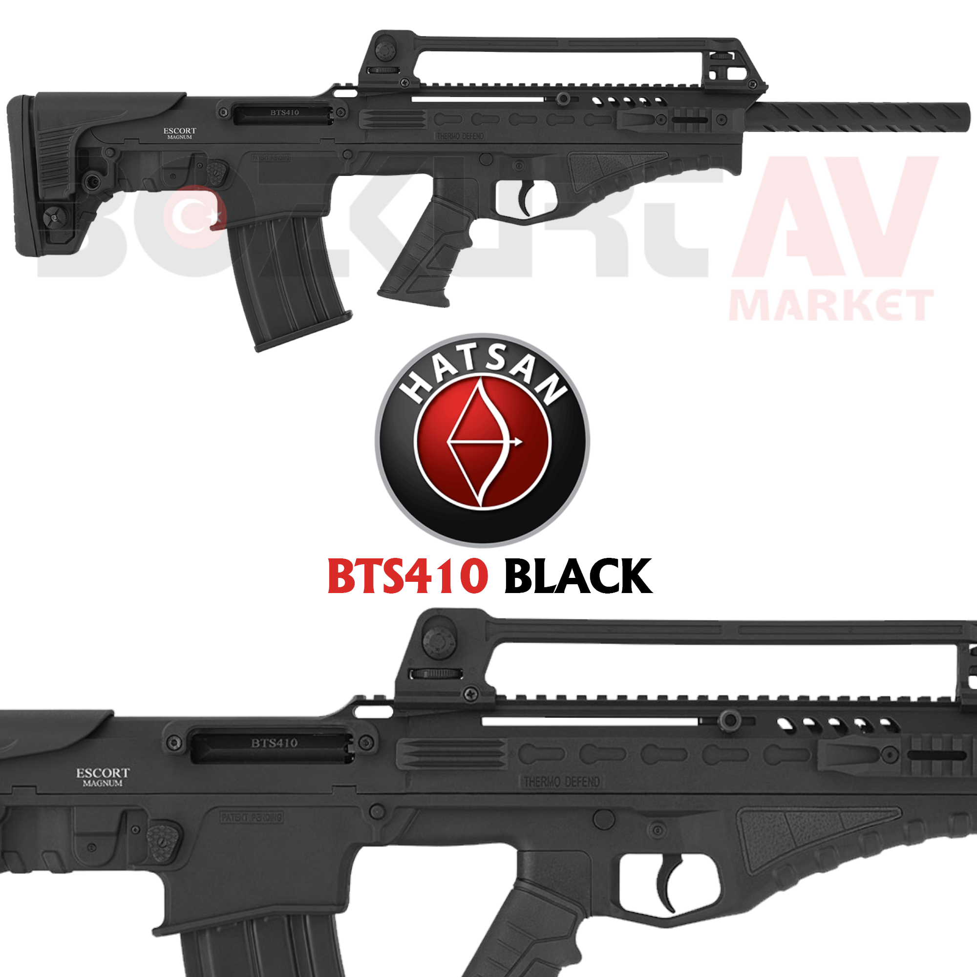 Hatsan Escort Magnum BTS410 Bullpup Black Otomatik Av Tüfeği