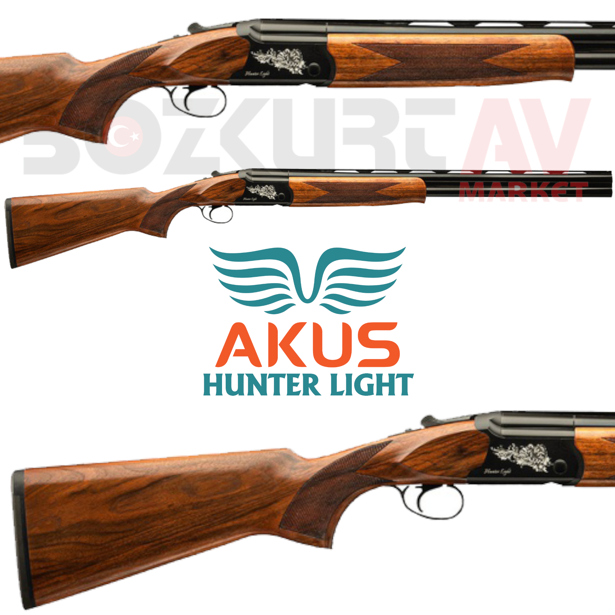 Akus Hunter Light Ejektörlü Siyah Süperpoze Av Tüfeği