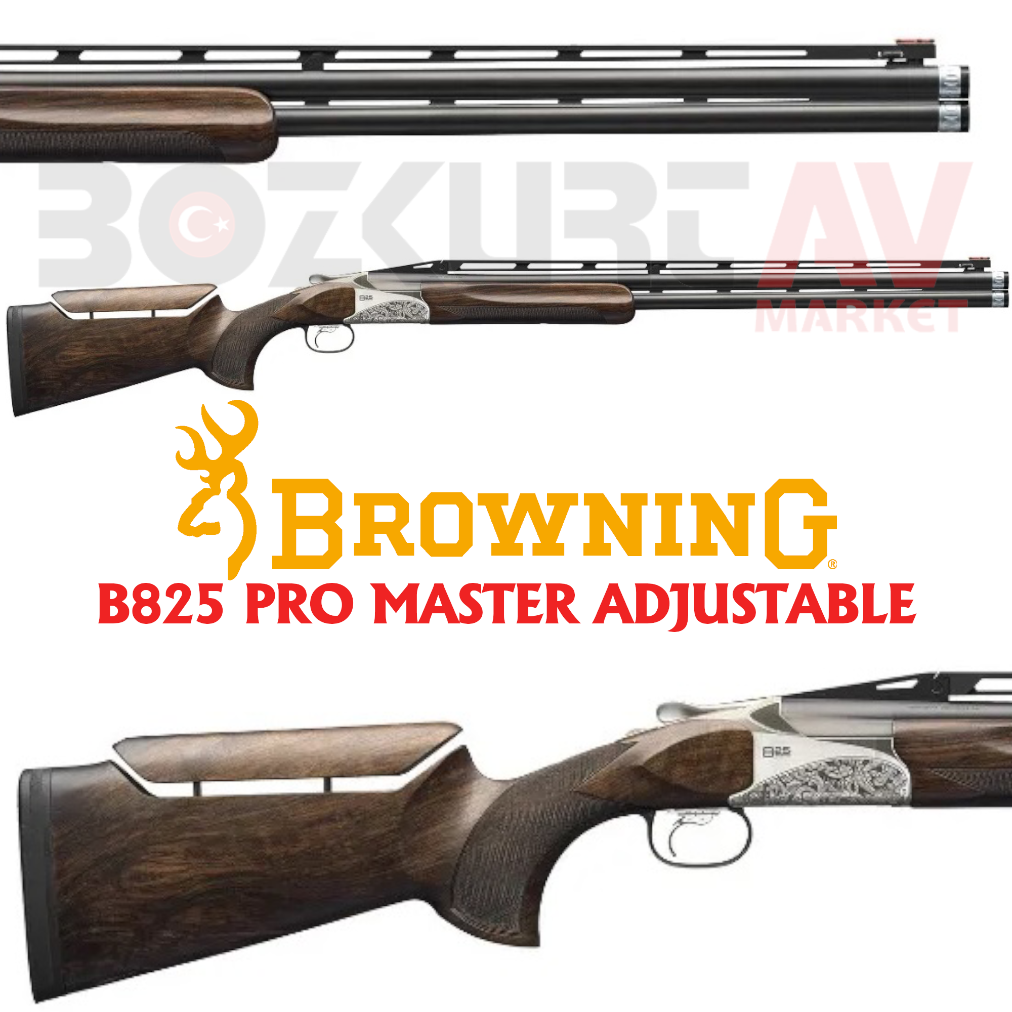 Browning B825 Pro Master Adjustable Süperpoze Trap Atış Tüfeği
