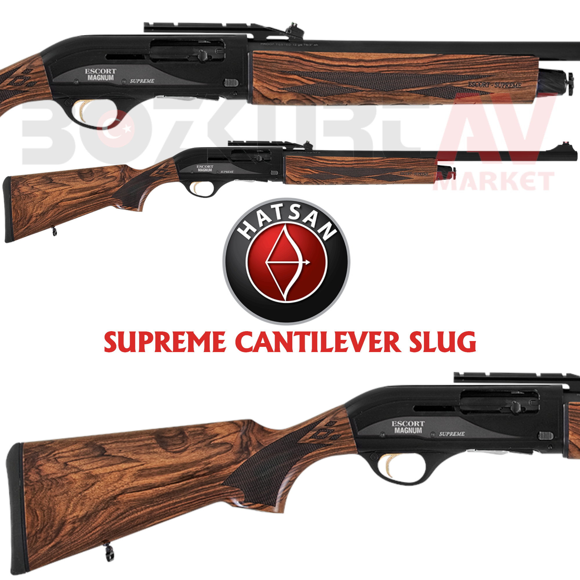 Hatsan Escort Magnum Supreme Cantilever Slug Otomatik Av Tüfeği