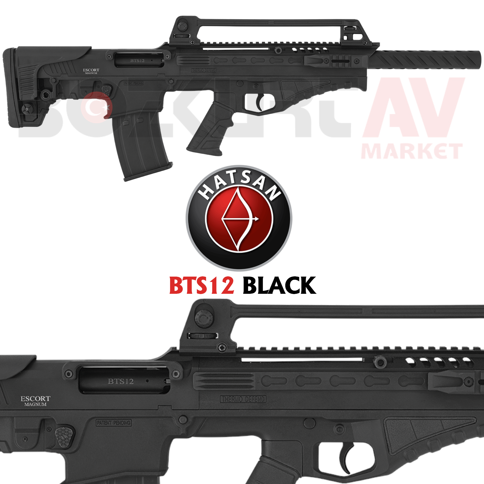 Hatsan Escort Magnum BTS12 Bullpup Black Otomatik Av Tüfeği