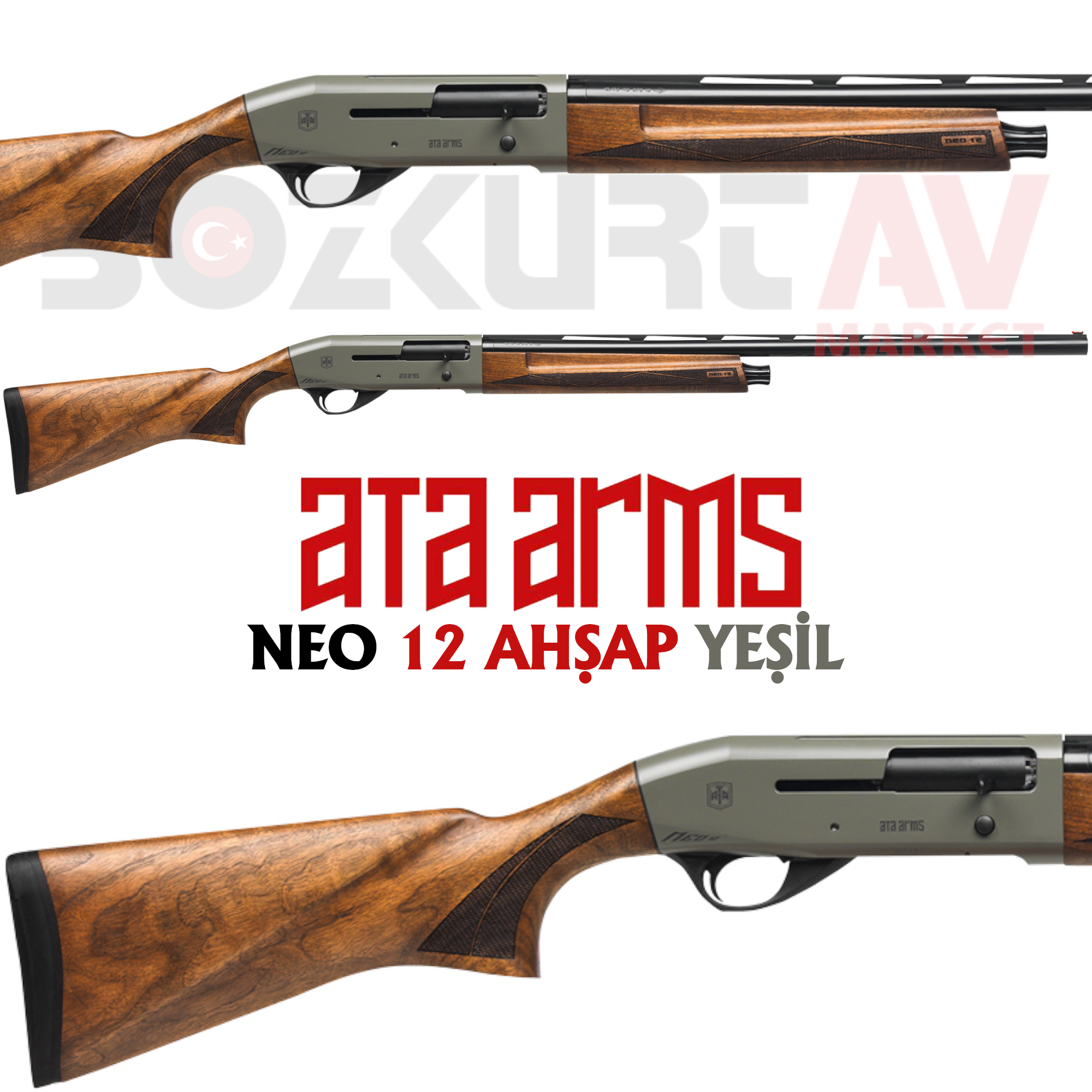 En ucuz Ata Arms Neo 12 Ahşap Yeşil Otomatik Av Tüfeği Bozkurtav