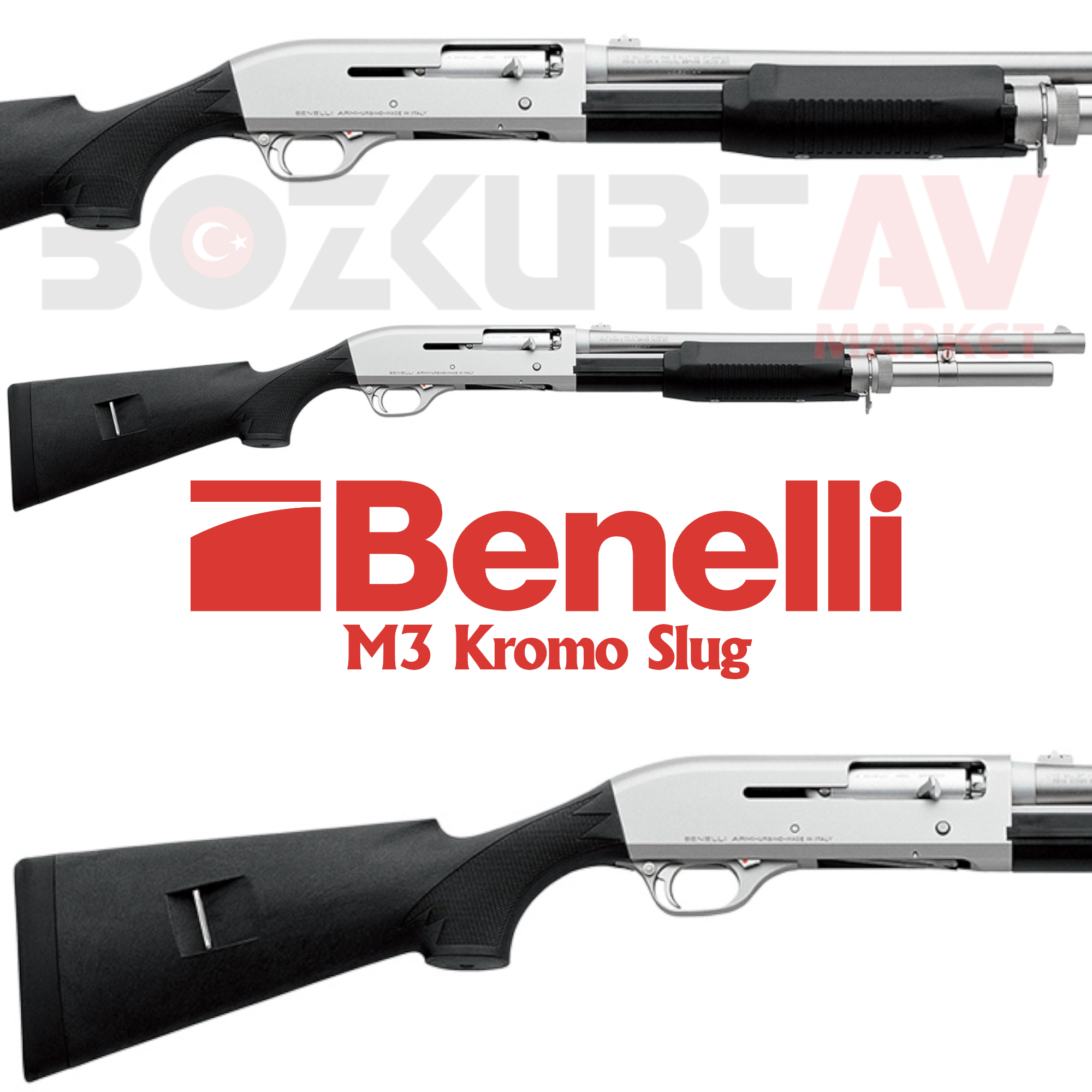 Benelli M3 Kromo Slug Pompalı - Otomatik Av Tüfeği
