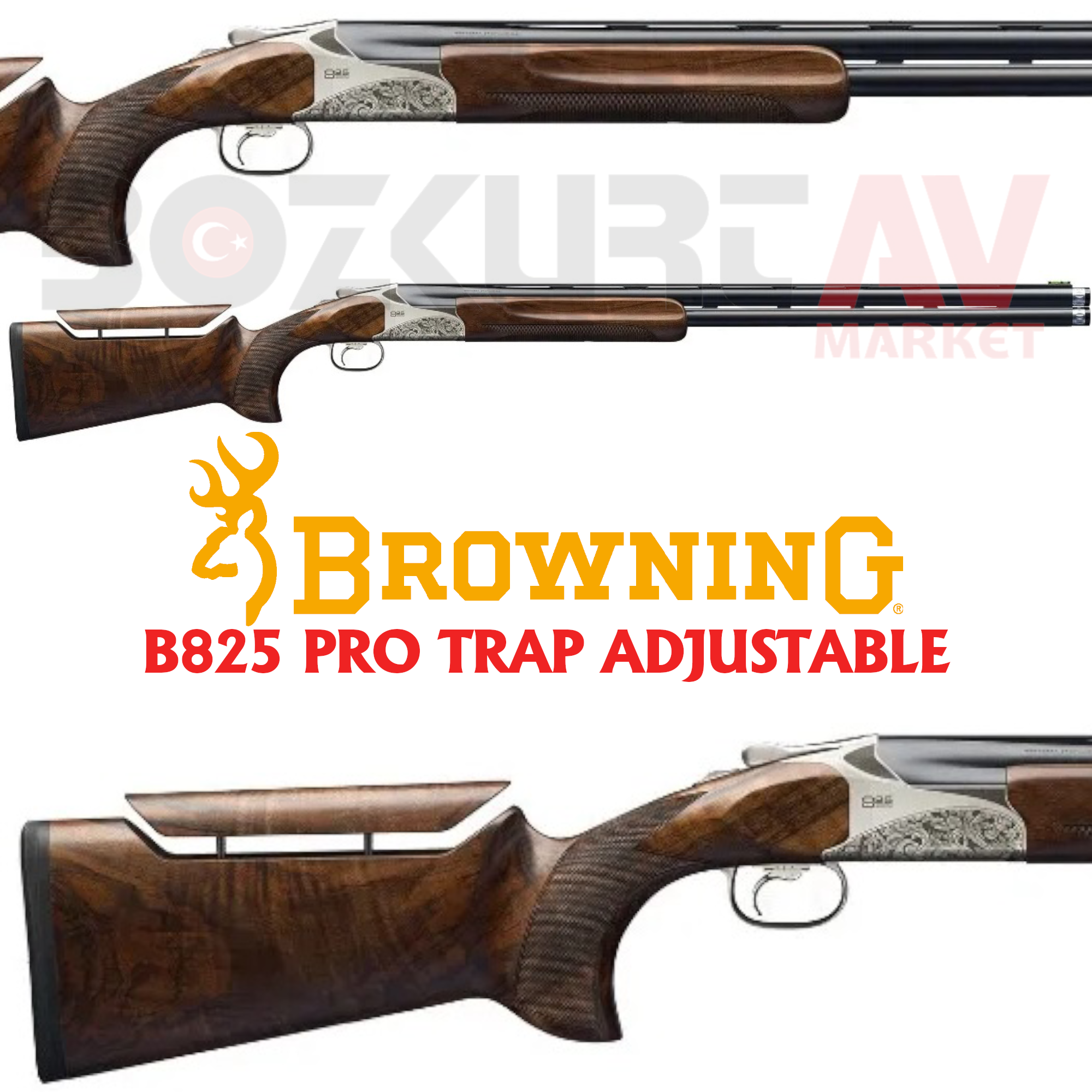 Browning B825 Pro Trap Adjustable Süperpoze Trap Atış Tüfeği