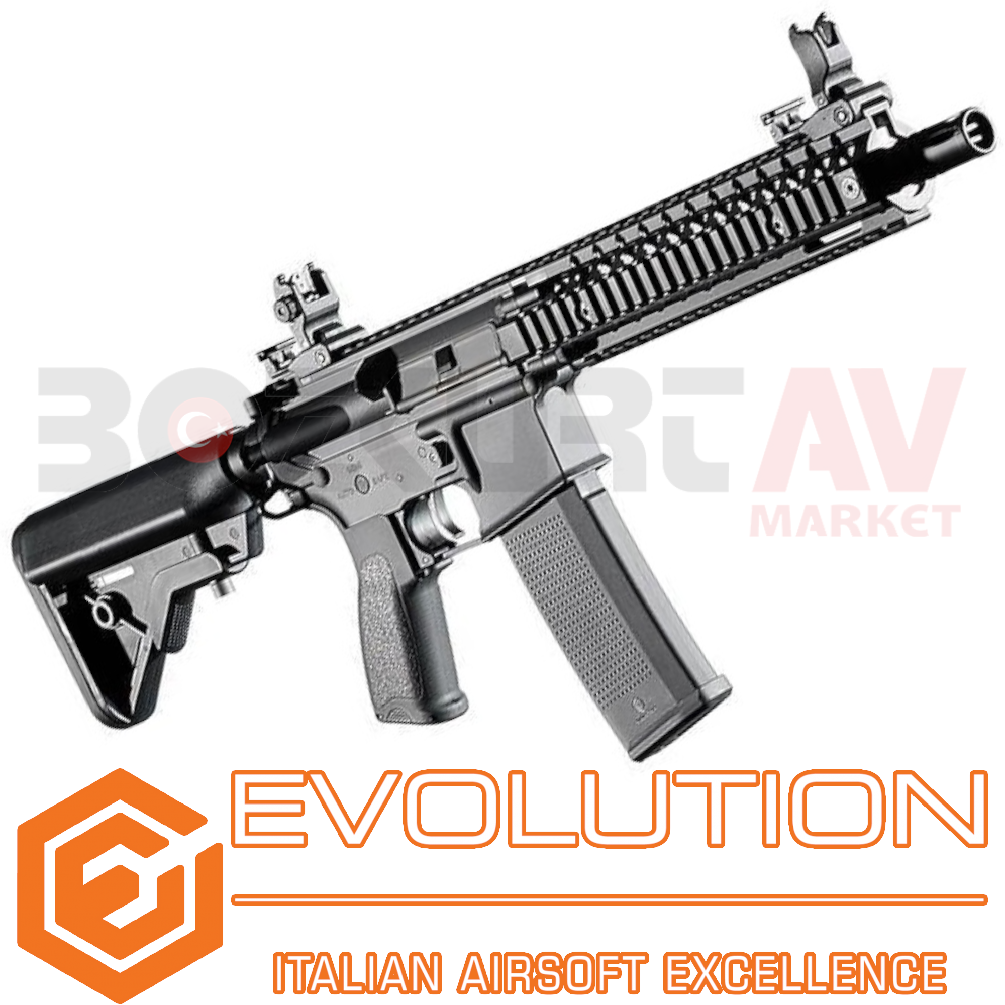 Evolution Recon Superlite MK18 Mod 1 10.8 Carbontech Black Airsoft Havalı Tüfek (7,4V Li-Po Pil Hediyeli)