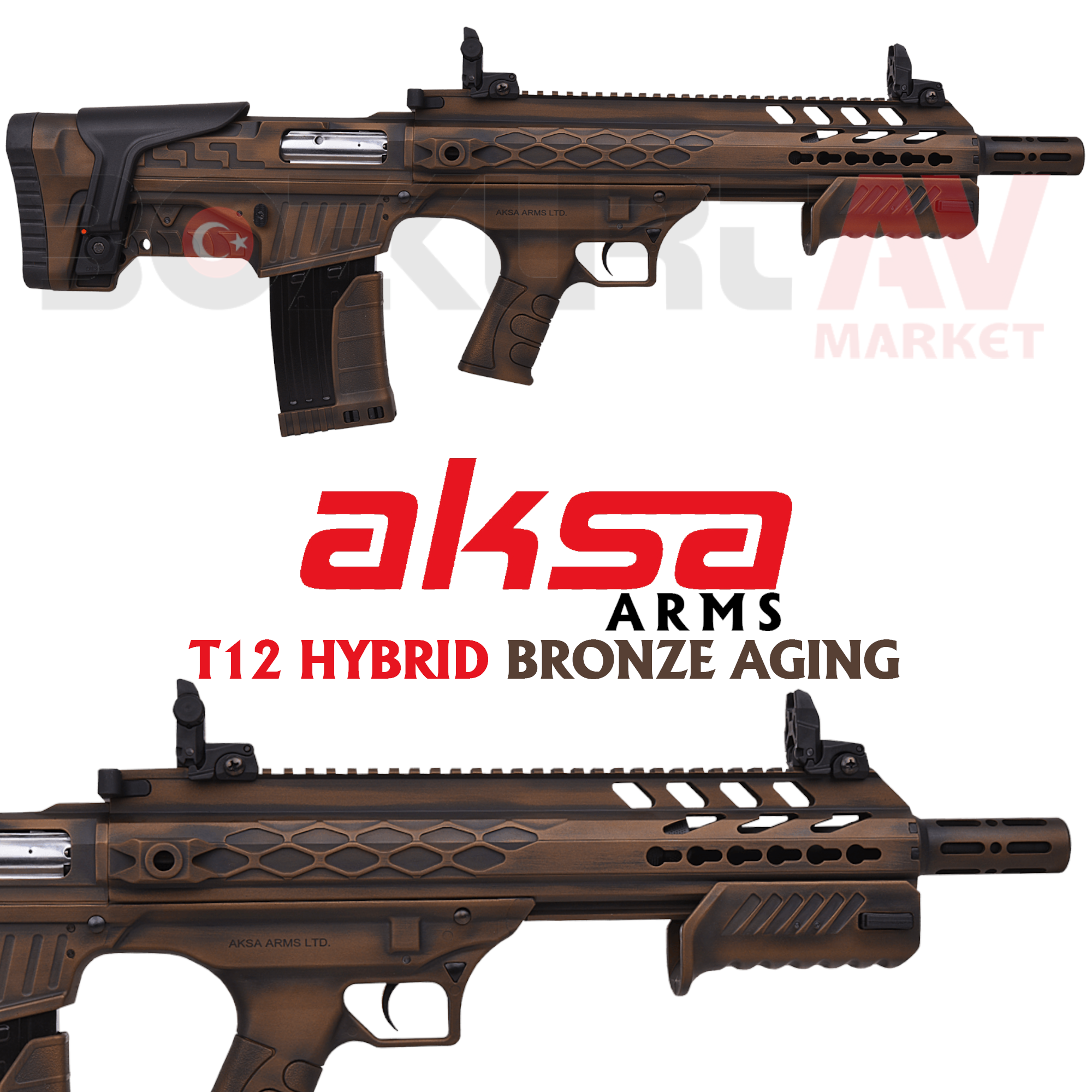 Crossfire T12 Bullpup Bronz Aging Otomatik - Pompalı Av Tüfeği (Çift Sistem)