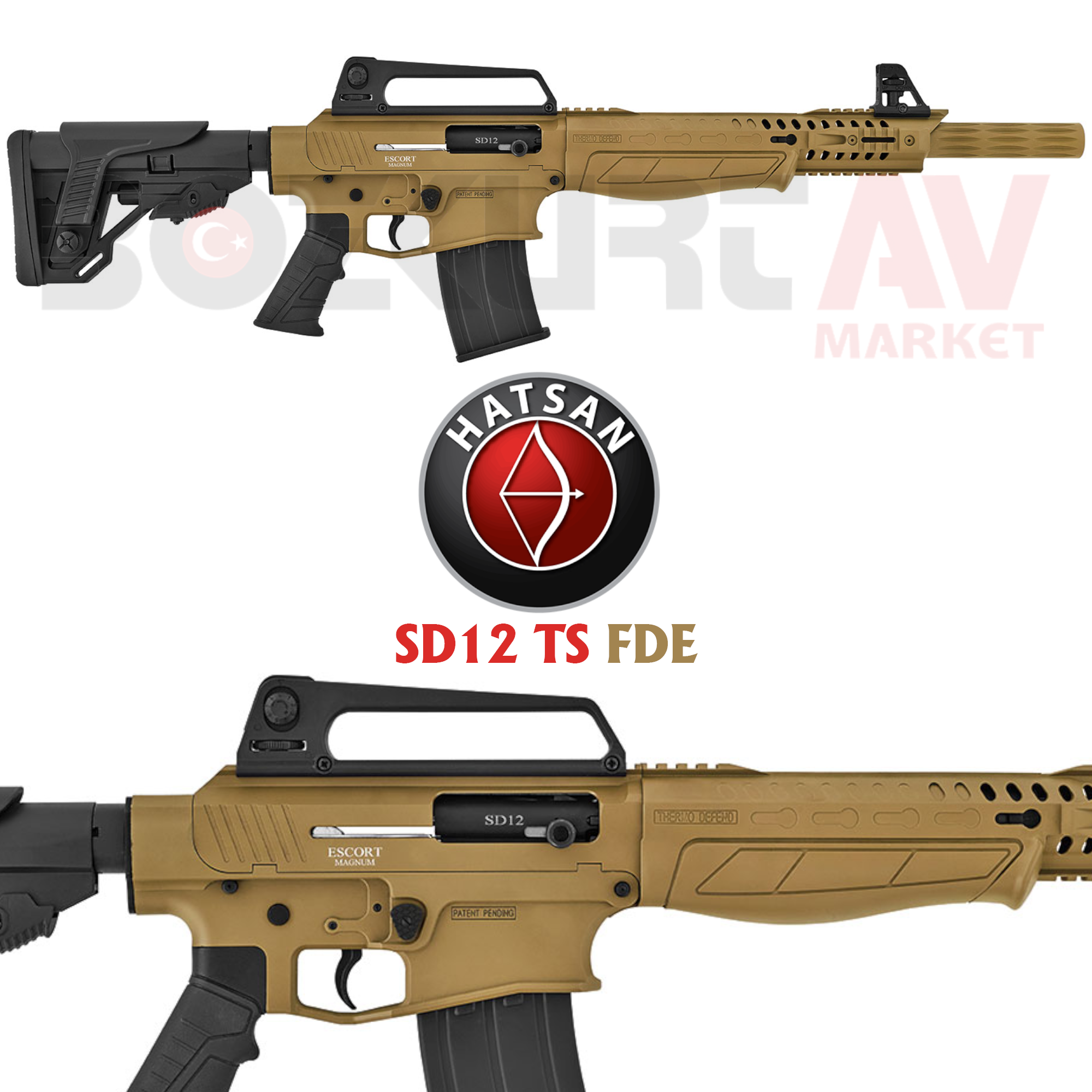 Hatsan Escort Magnum SD12 TS FDE Otomatik Av Tüfeği