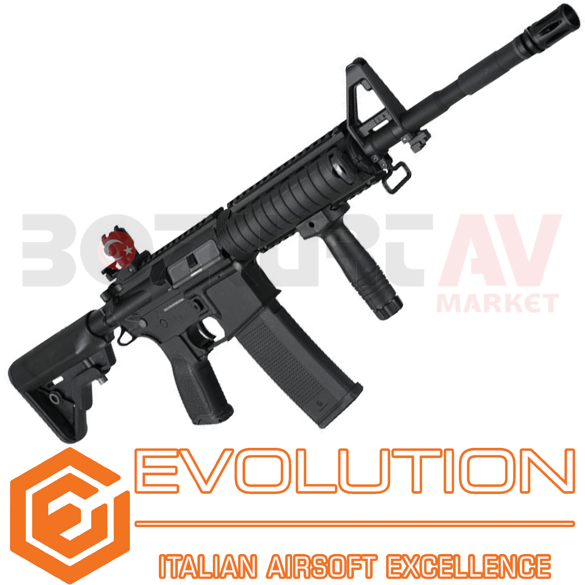 Evolution M4 Recon Superlite SOPMOD Black Carbontech Airsoft Havalı Tüfek (7,4V Li-Po Pil Hediyeli)