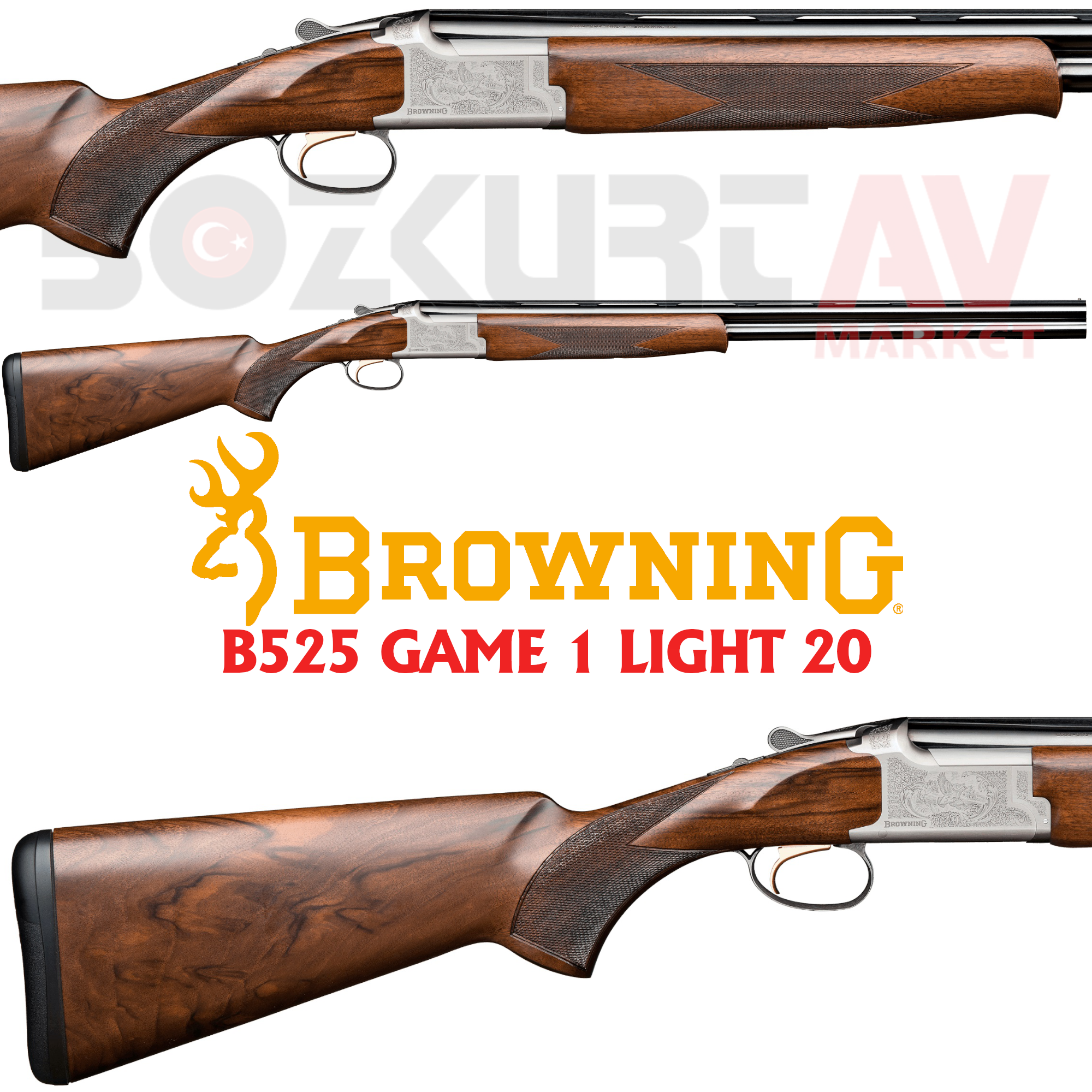 Browning B525 Game 1 Light 20 Süperpoze Av Tüfeği