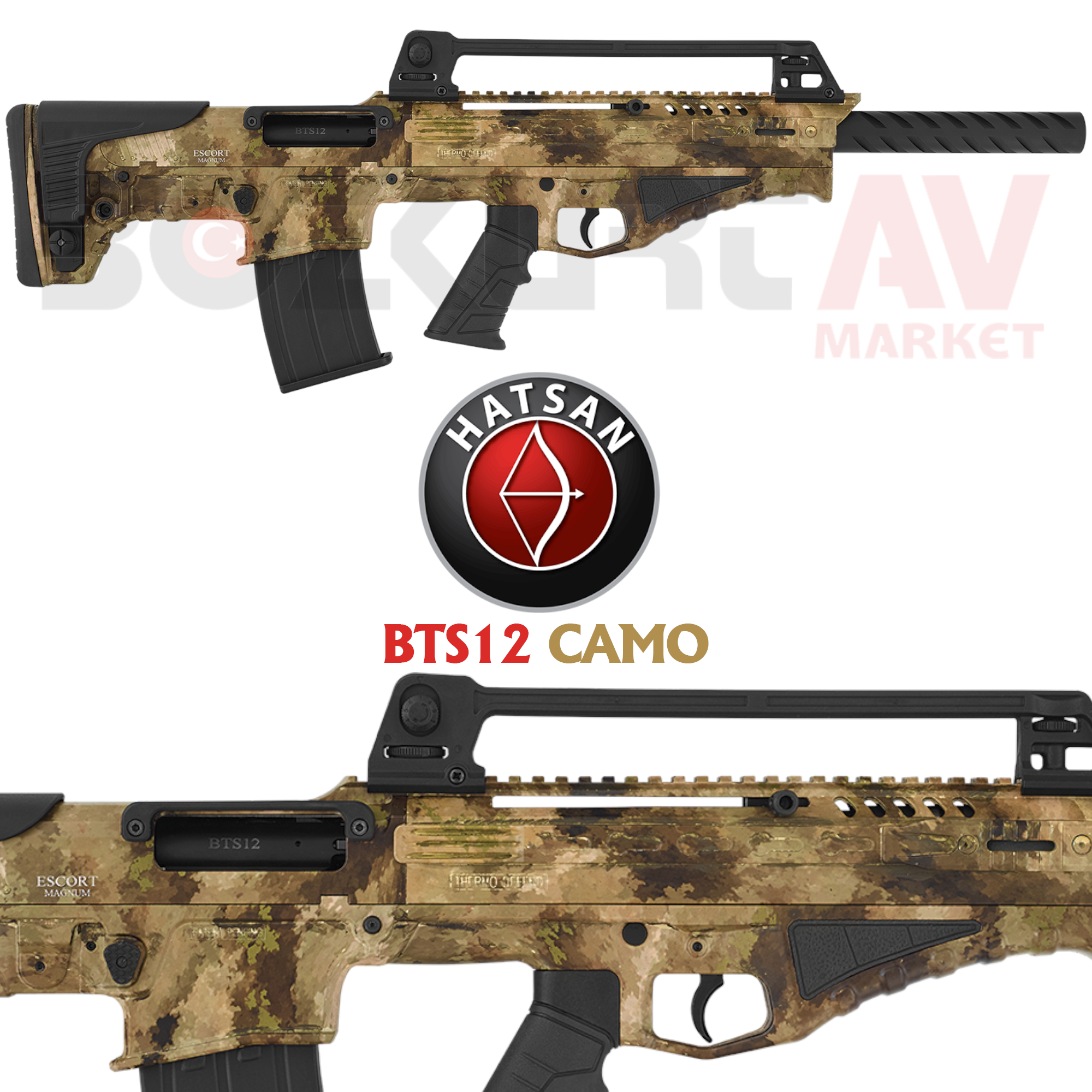 Hatsan Escort Magnum BTS12 Bullpup Camo Otomatik Av Tüfeği