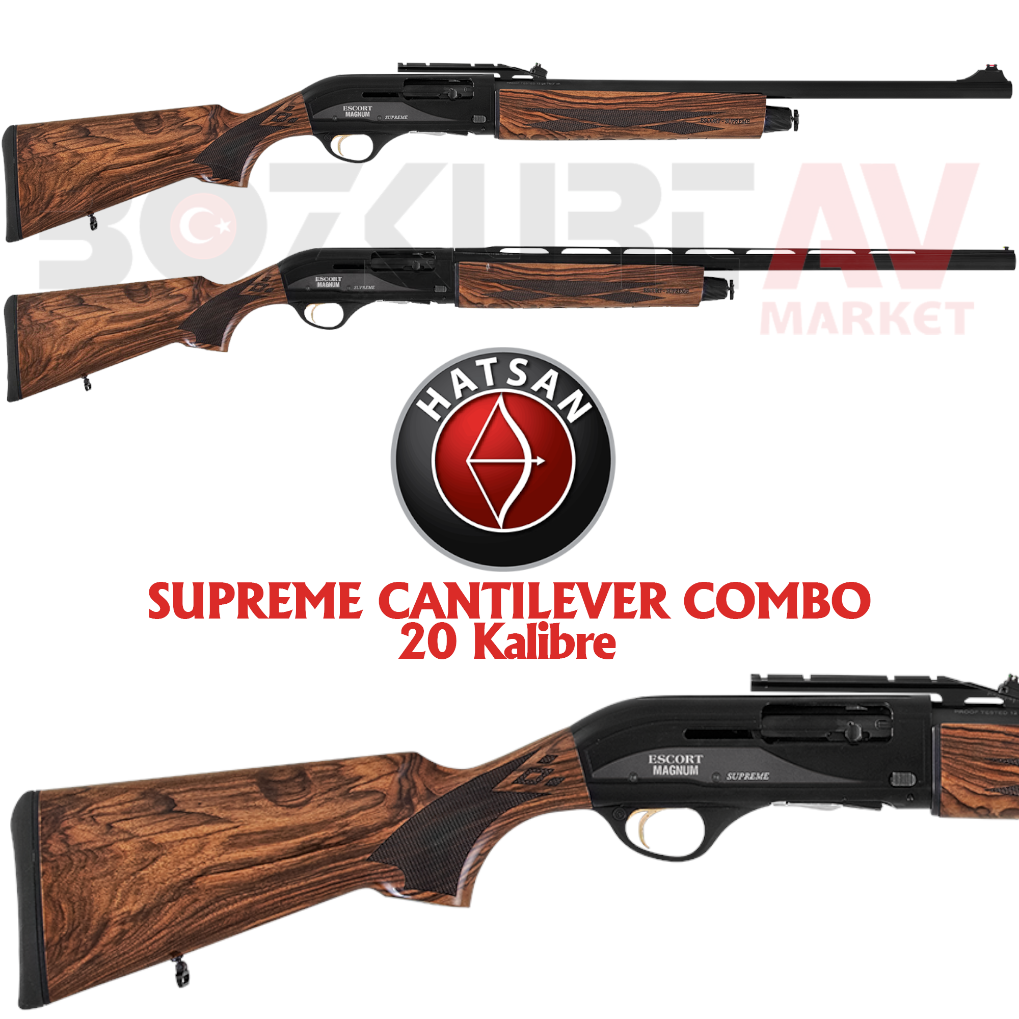 Hatsan Escort Magnum Supreme 20 COMBO Cantilever Otomatik Av Tüfeği