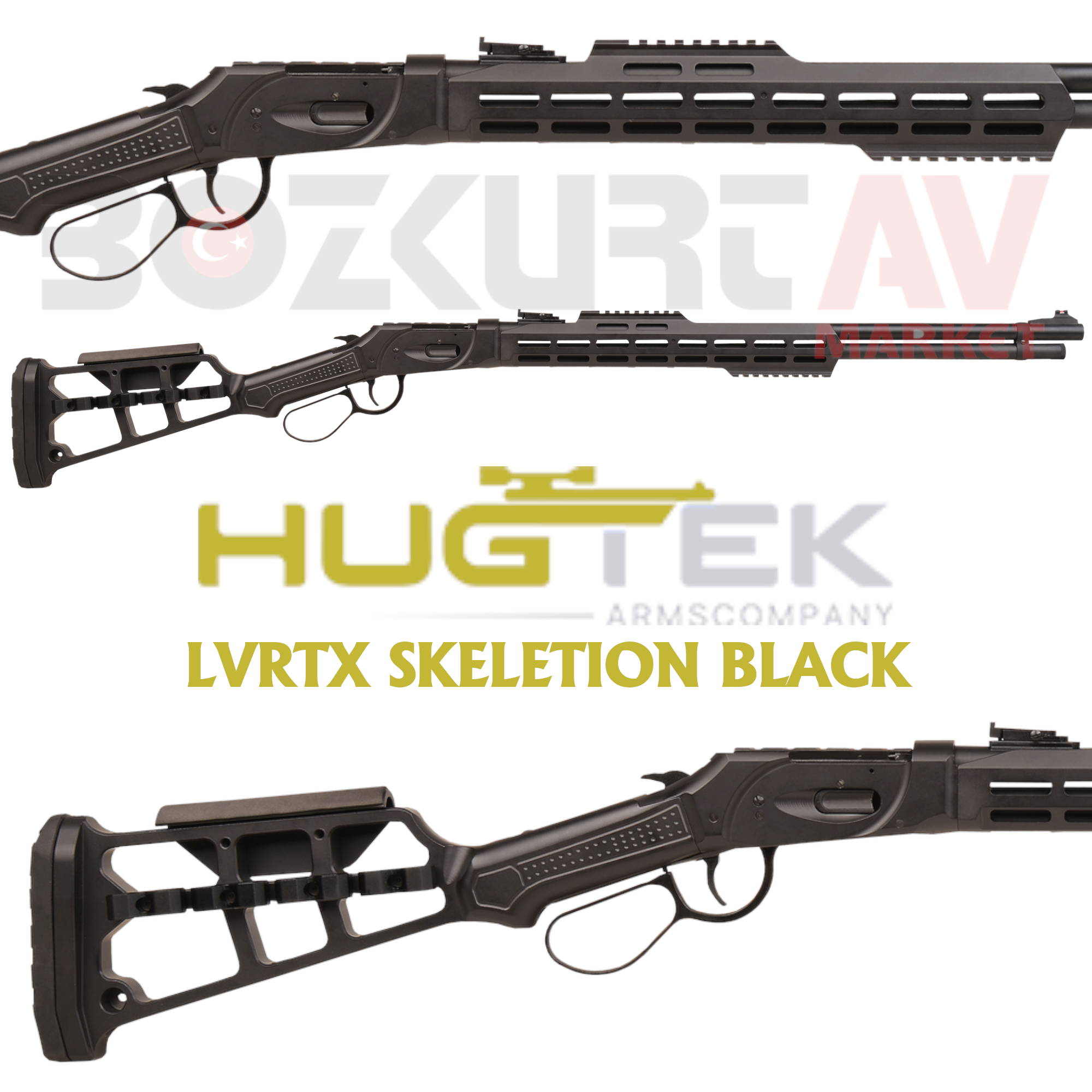 Huğtek LVRTX Skeletion Black Lever Action Av Tüfeği