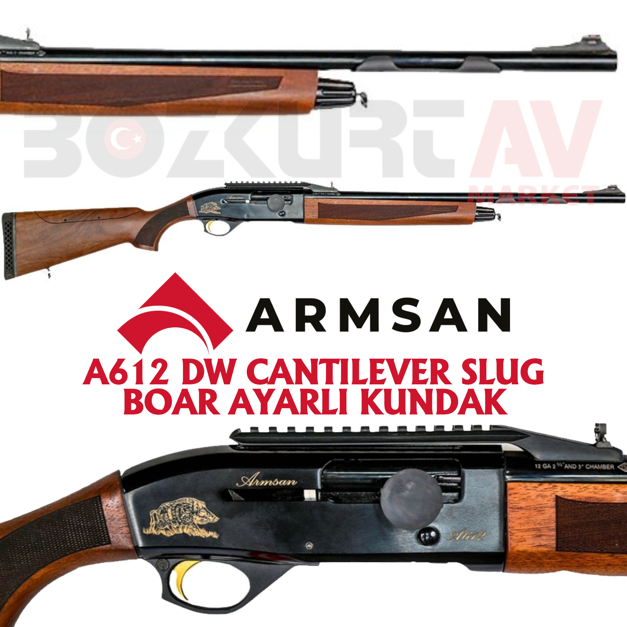 En ucuz Armsan A612 DW Cantilever Slug Boar Ayarlı Kundak Otomatik