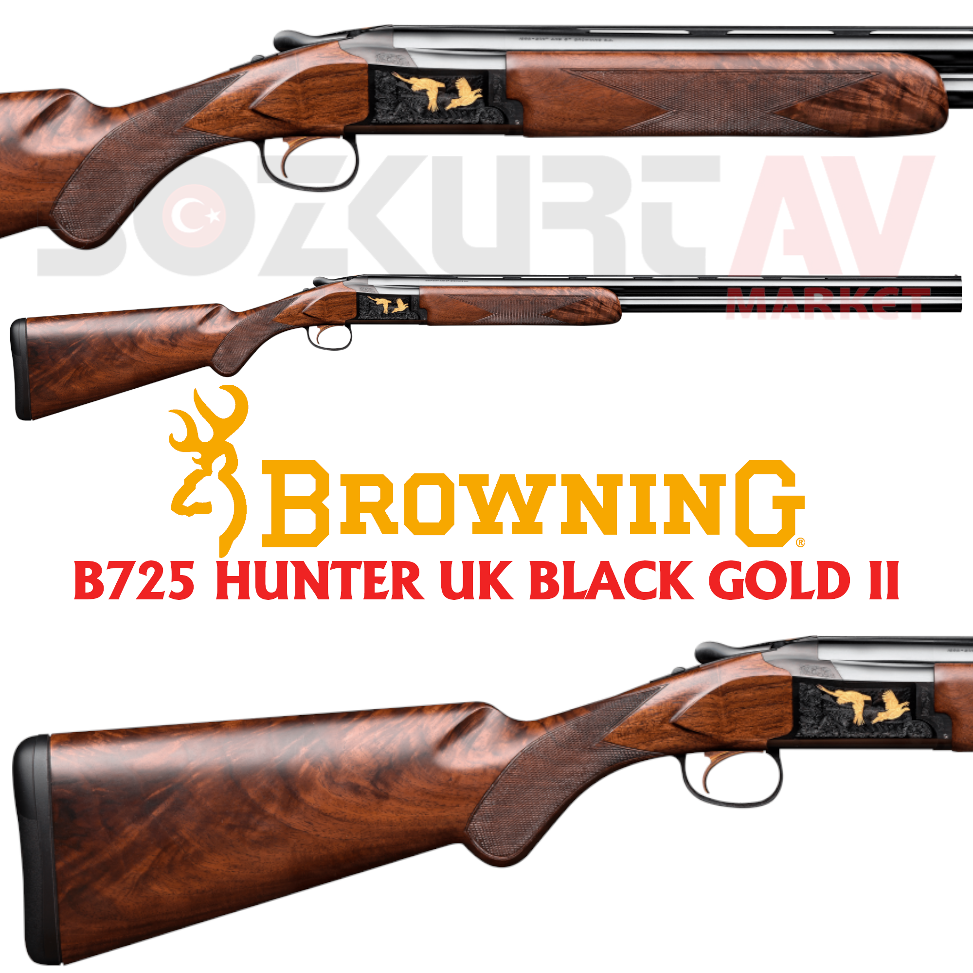 Browning B725 Hunter UK Black Gold II Süperpoze Av Tüfeği