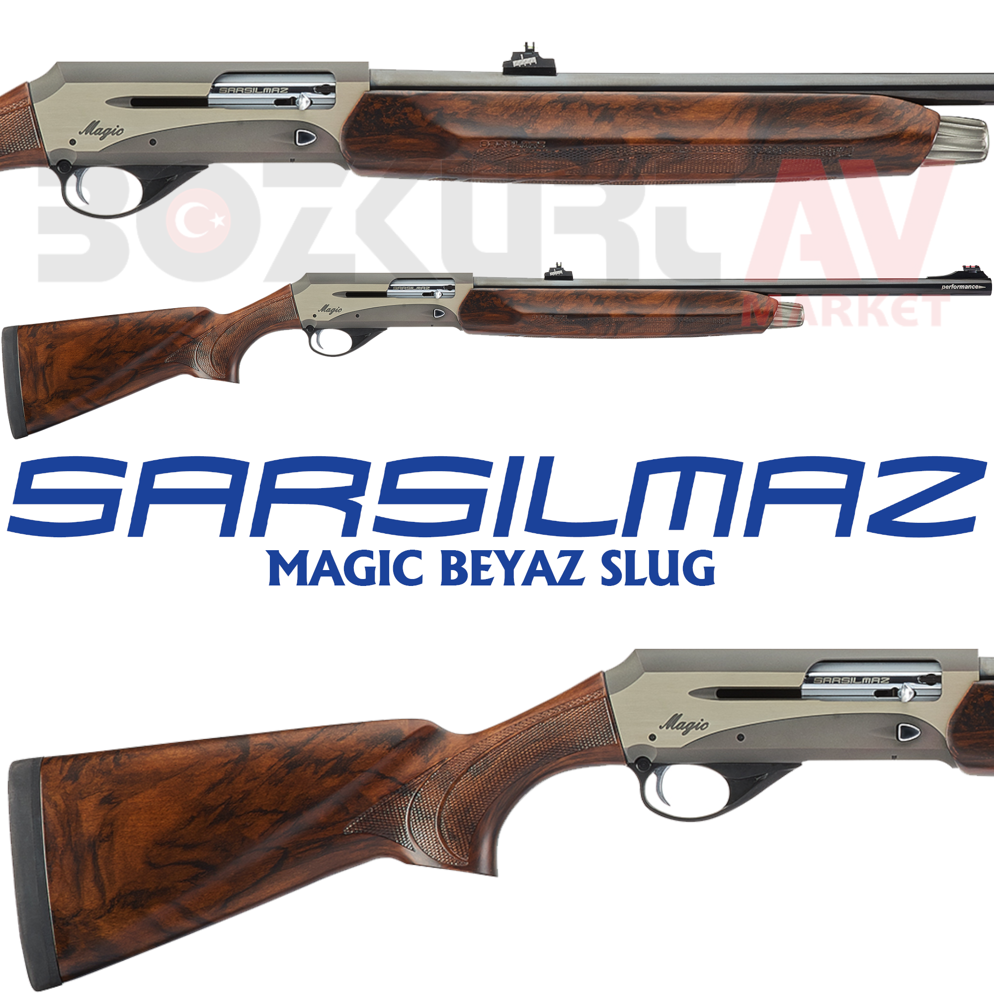 Sarsılmaz Magic Beyaz Slug Otomatik Av Tüfeği