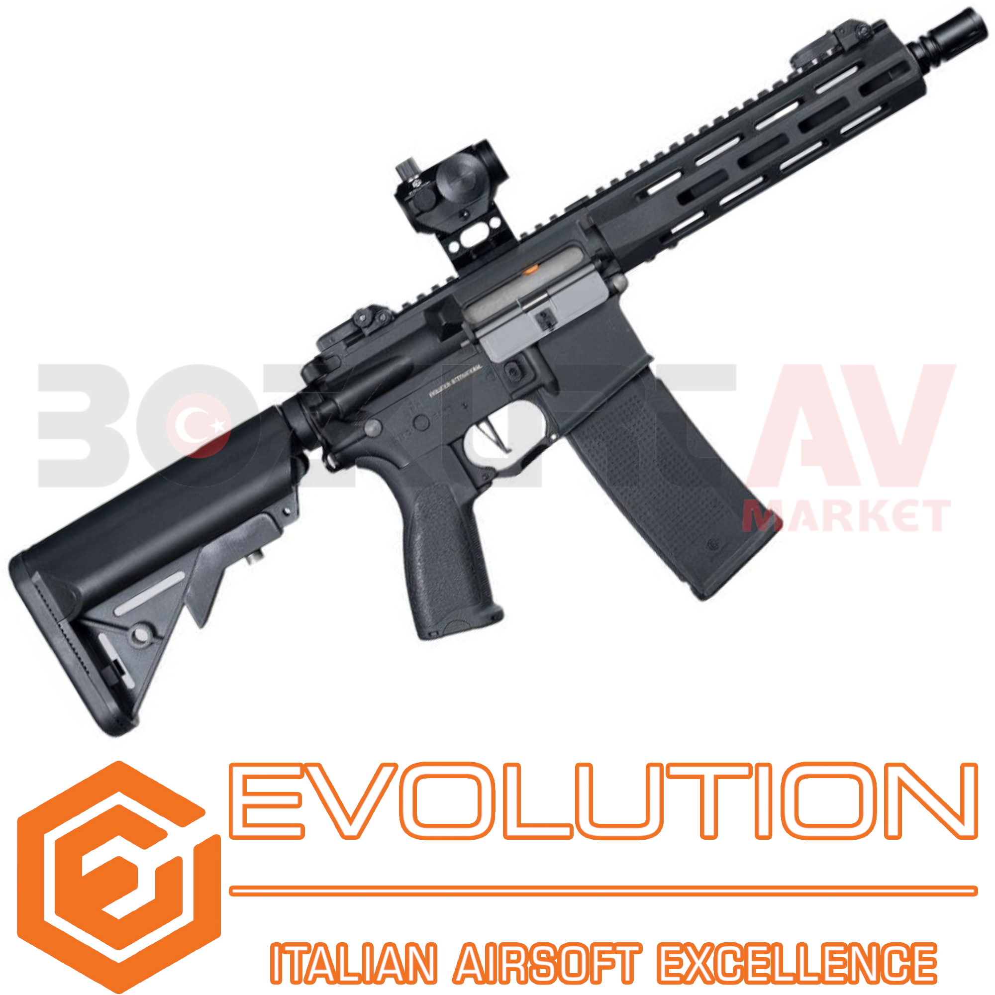 Evolution Recon S-PACK 10 Carbontech Black Airsoft Havalı Tüfek (Reddot ve 7,4V Li-Po Pil Hediyeli)