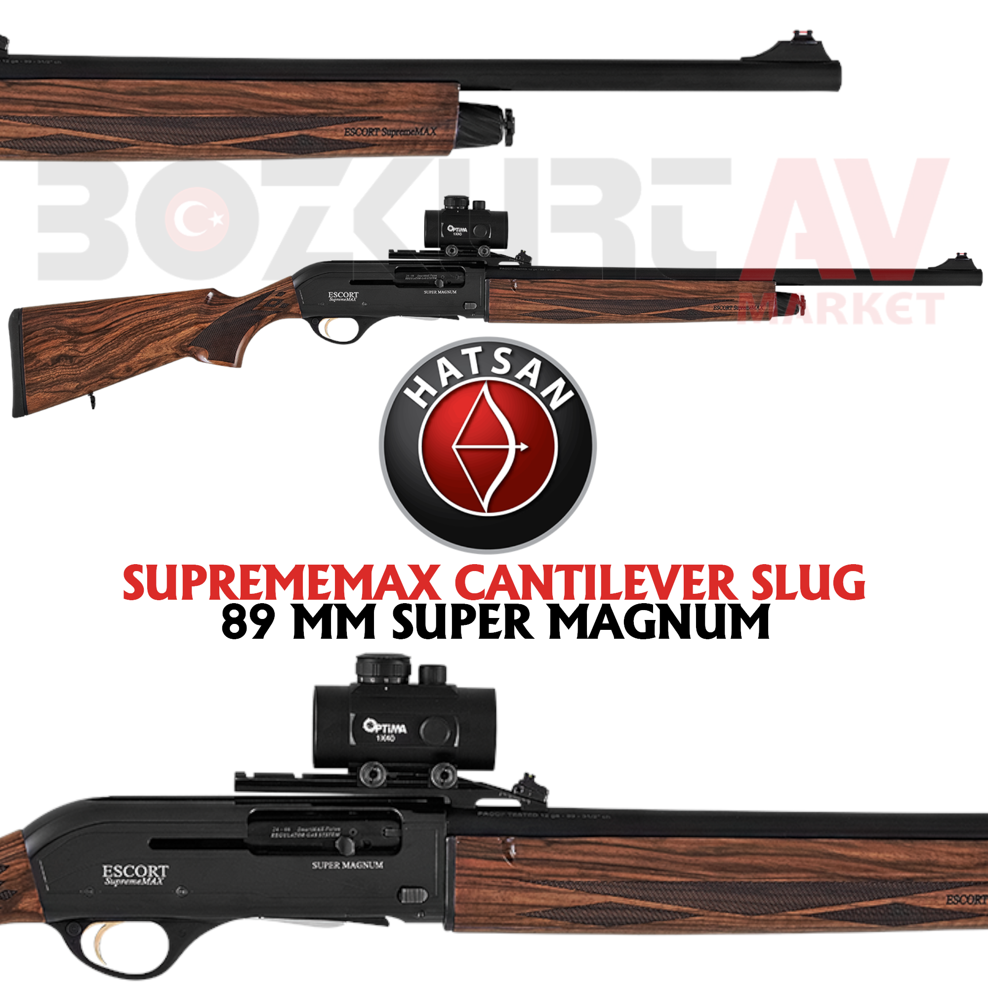 Hatsan Escort Magnum SupremeMAX Cantilever Slug Otomatik Av Tüfeği