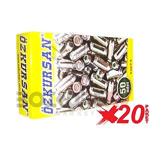 Özkursan Beyaz 9 mm 20 Paket Kurusıkı Tabanca Mermisi