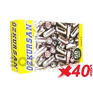 Özkursan Beyaz 9 mm 40 Paket Kurusıkı Tabanca Mermisi