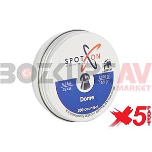 Spot On Dome 5,5 mm 5 Paket Havalı Tüfek Saçması (16,51 Grain - 1000 Adet)