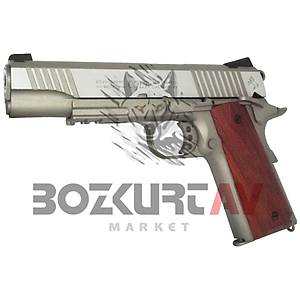 Cybergun Colt 1911 Nickel Wood Blowback Airsoft Havalı Tabanca