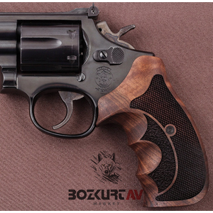 Smith & Wesson 44 Magnum Ceviz Baklava Desen Tabanca Kabzası