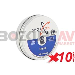 Spot On Dome 5,5 mm 10 Paket Havalı Tüfek Saçması (16,51 Grain - 2000 Adet)