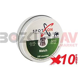 Spot On Match 5,5 mm 10 Paket Havalı Tüfek Saçması (15,12 Grain - 2000 Adet)