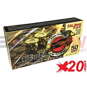 Zuber 9 mm 20 Paket Kurusıkı Tabanca Mermisi