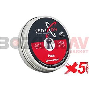 Spot On Pars 5,5 mm 5 Paket Havalı Tüfek Saçması (18,13 Grain - 1250 Adet)