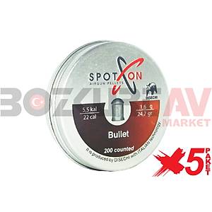 Spot On Bullet 5,5 mm 5 Paket Havalı Tüfek Saçması (24,69 Grain - 1000 Adet)