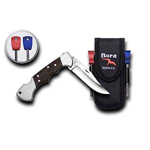 Bora 211 WPS Ergonomik Kilitli Wenge Saplı Çakı Survival Kit