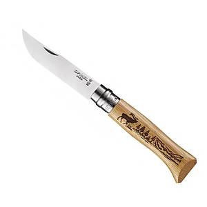 Opinel Inox 8 No Meşe Saplı Geyik Desenli Çakı (002332)