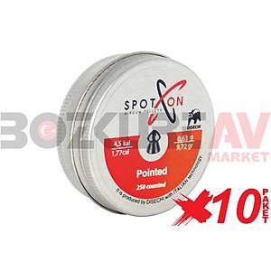 Spot On Pointed 4,5 mm 10 Paket Havalı Tüfek Saçması (9,72 Grain - 2500 Adet)