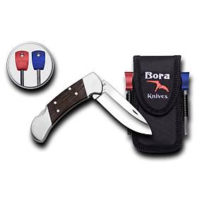 Bora 205 WPS Büyük Boy Yuvarlak Uçlu Kilitli Wenge Saplı Çakı Survival Kit