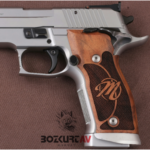 Sig Sauer P 226 X-Five / X-Six Parmak İzli Lazer Yazılı Ceviz Tabanca Kabzası