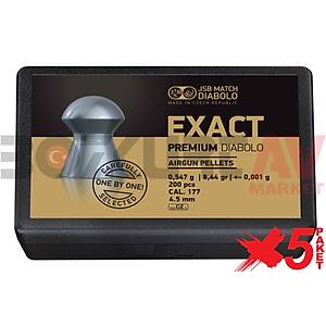 JSB Diabolo Exact Premium 4,52 mm 5 Paket Havalı Tüfek Saçması (8,44 Grain - 1000 Adet)