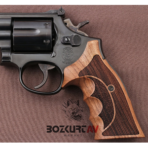 Smith & Wesson 357 Roundbutt (Yarım Açık) Ceviz Tabanca Kabzası