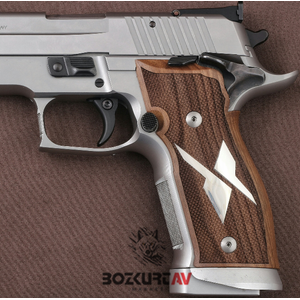 Sig Sauer P 226 X-Five / X-Six Parmak İzli Gümüş Gömme Ceviz Tabanca Kabzası