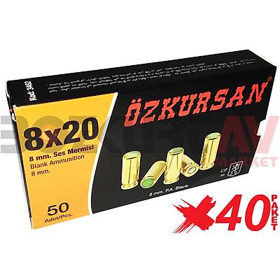 zkursan Gold 8 mm 40 Paket Kurusk Tabanca Mermisi