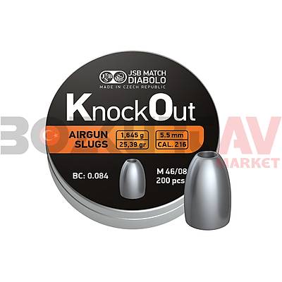 JSB Diabolo Knockout (CAL216) 5,50 mm Haval Tfek Samas (25,39 Grain - 200 Adet)