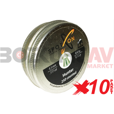 Spot On Hunter 4,5 mm 10 Paket Haval Tfek Samas (9,72 Grain - 2500 Adet)