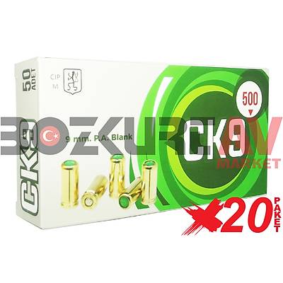 zkursan CK9 Gold 9 mm 20 Paket Kurusk Tabanca Mermisi